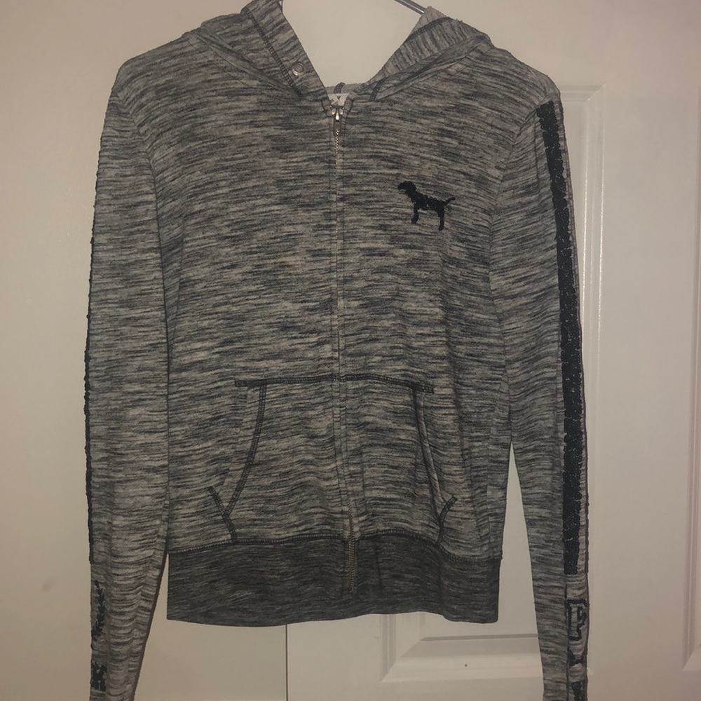 Gray sweatshirt from pink